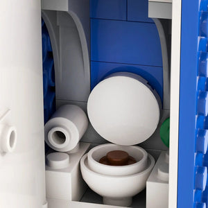 Planet Gates MOC4074 MOC4074 City Series 36Pcs MOC Scenes Portable Toilet Street View Decoration DIY Building Blocks Education Kids Toys For Children
