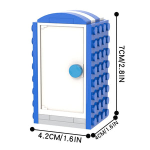Planet Gates MOC4074 MOC4074 City Series 36Pcs MOC Scenes Portable Toilet Street View Decoration DIY Building Blocks Education Kids Toys For Children