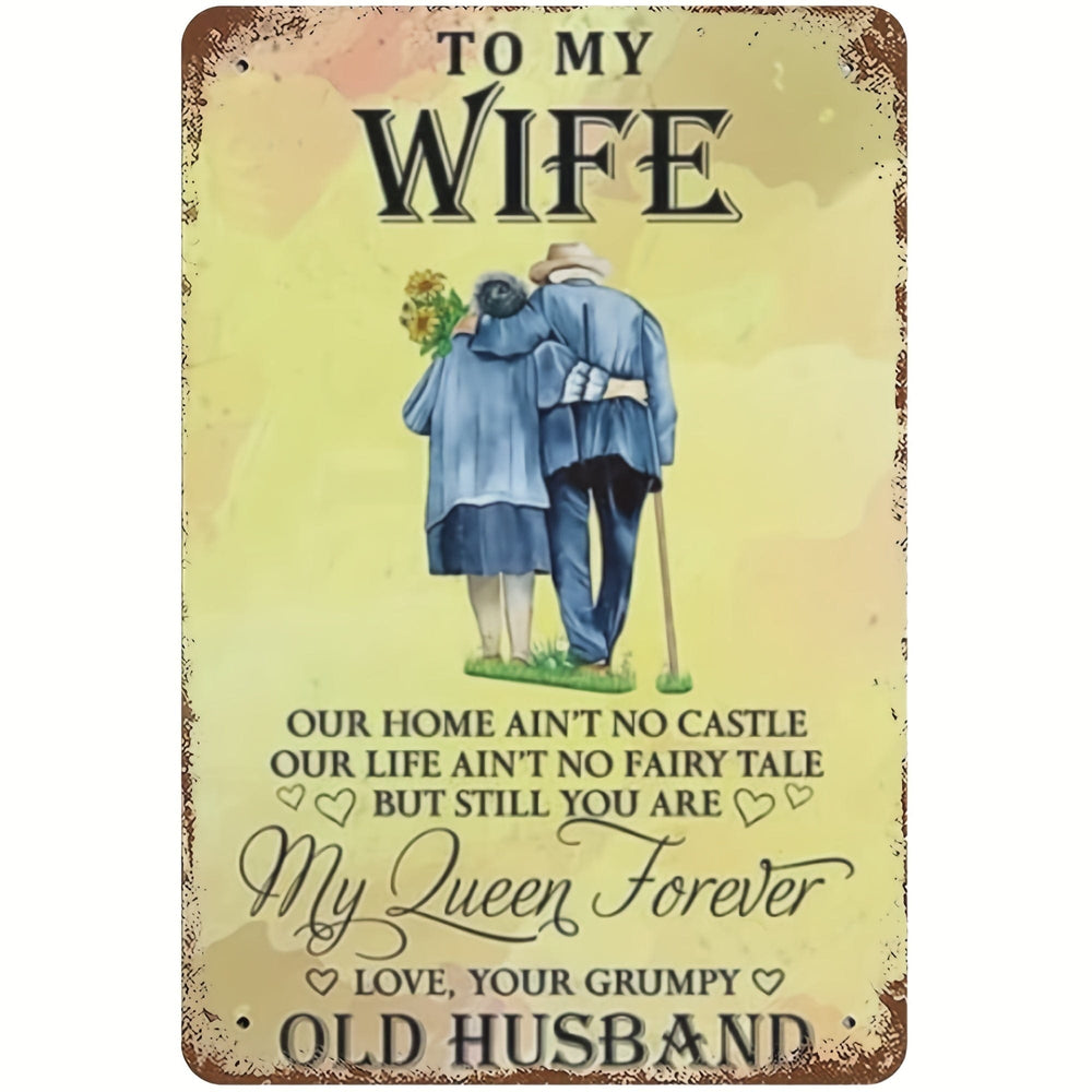 Planet Gates Model 1pc, Vintage Tin Sign for Couples - Our Home Ain't No Castle - Perfect Lover Gift for Bedroom Decor - 8''x12'' Metal Plaque