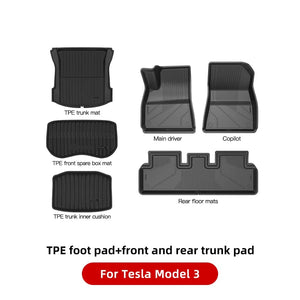 Planet Gates Model 3 Package A / france YZ For Tesla Floor Mats Model 3 Y 2021-2023 Car Four Seasons Waterproof Non-slip Floor Mat NEW  TPE Special Car Accessories