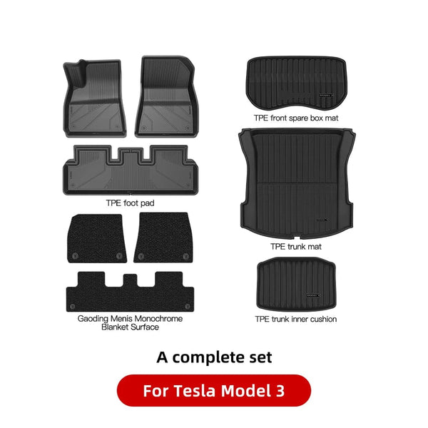Planet Gates Model 3 Package B / CHINA YZ For Tesla Floor Mats Model 3 Y 2021-2023 Car Four Seasons Waterproof Non-slip Floor Mat NEW  TPE Special Car Accessories