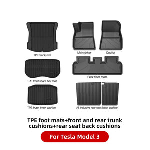 Planet Gates Model 3 Package C / france YZ For Tesla Floor Mats Model 3 Y 2021-2023 Car Four Seasons Waterproof Non-slip Floor Mat NEW  TPE Special Car Accessories