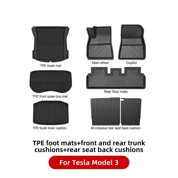 Planet Gates Model 3 Package C / france YZ For Tesla Floor Mats Model 3 Y 2021-2023 Car Four Seasons Waterproof Non-slip Floor Mat NEW  TPE Special Car Accessories
