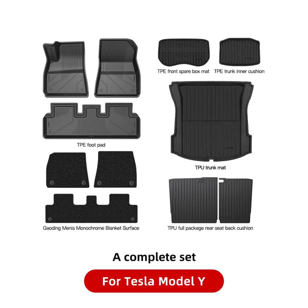 Planet Gates Model 3 Package D / france YZ For Tesla Floor Mats Model 3 Y 2021-2023 Car Four Seasons Waterproof Non-slip Floor Mat NEW  TPE Special Car Accessories
