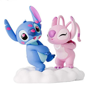 Planet Gates Model Disney Stitch Lovers Model Doll Angel Kissing Stitch Statue Desktop Display Figurines Ornaments Valentine's Day girlfriend Gifts
