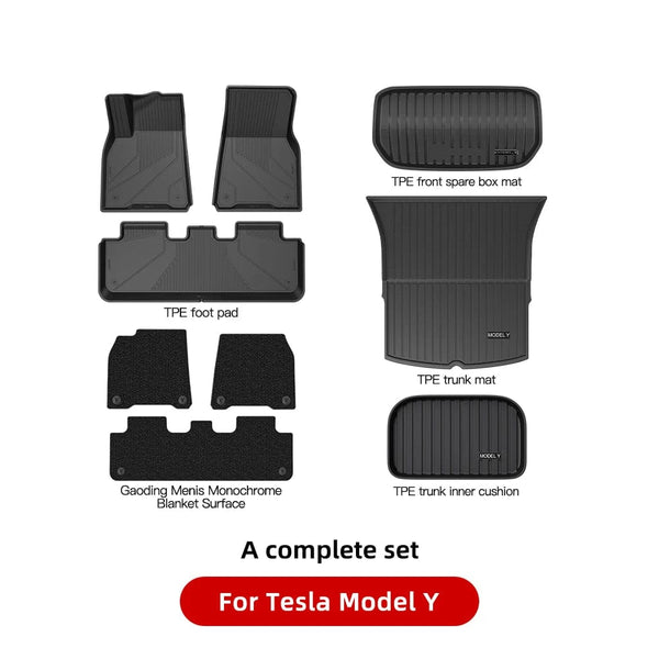 Planet Gates Model Y Package B / france YZ For Tesla Floor Mats Model 3 Y 2021-2023 Car Four Seasons Waterproof Non-slip Floor Mat NEW  TPE Special Car Accessories