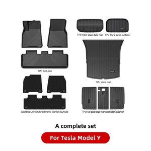 Planet Gates Model Y Package D / france YZ For Tesla Floor Mats Model 3 Y 2021-2023 Car Four Seasons Waterproof Non-slip Floor Mat NEW  TPE Special Car Accessories