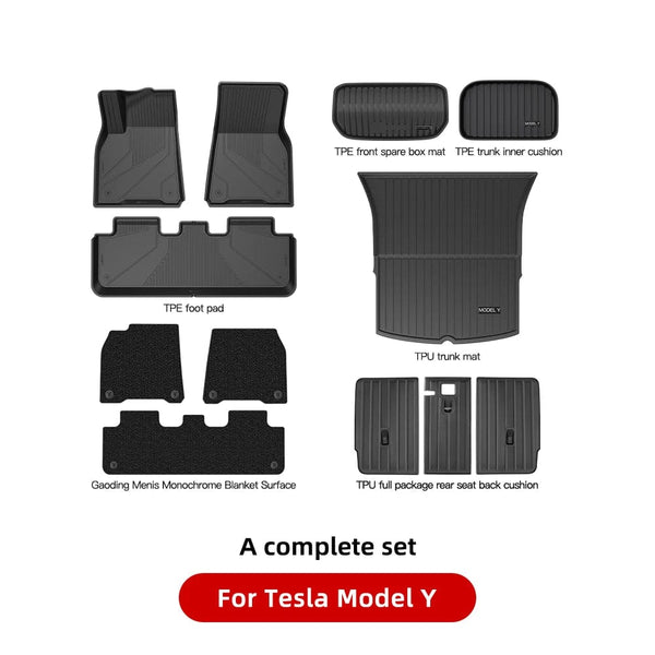 Planet Gates Model Y Package D / france YZ For Tesla Floor Mats Model 3 Y 2021-2023 Car Four Seasons Waterproof Non-slip Floor Mat NEW  TPE Special Car Accessories
