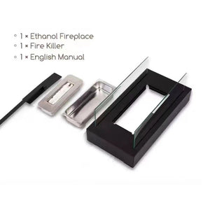 Planet Gates Modern 1pc Indoor Outdoor Tabletop Rectangular Alcohol Fireplace - Stylish Metal Design for Cozy Ambiance and Warmth