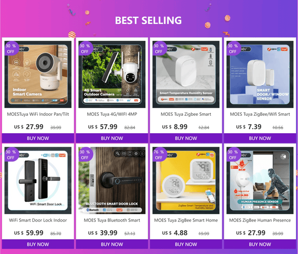Planet Gates MOES Tuya ZigBee/Wifi Smart Window Door Gate Sensor Detector Smart Home Security Alarm System Smart Life Tuya App Remote Control