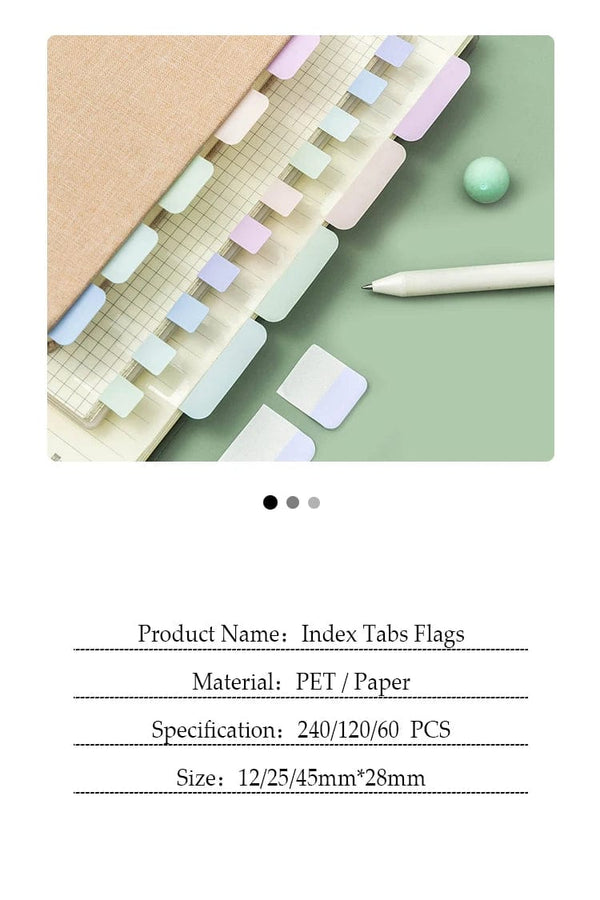 Planet Gates MOHAMM 240/120/60 PCS Multicolor Sticky Writable Repositionable Index Tabs Flags for Pages Book Markers Reading Notes