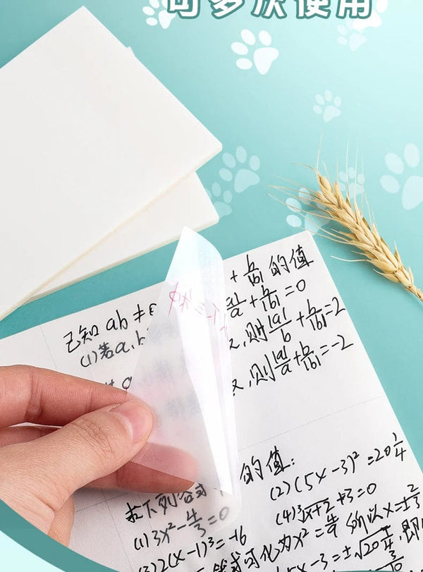 Planet Gates MOHAMM 50/100 Sheets Transparent Waterproof Posted It Sticky Note Pads Notepads Posits for School Stationery Office Supplies