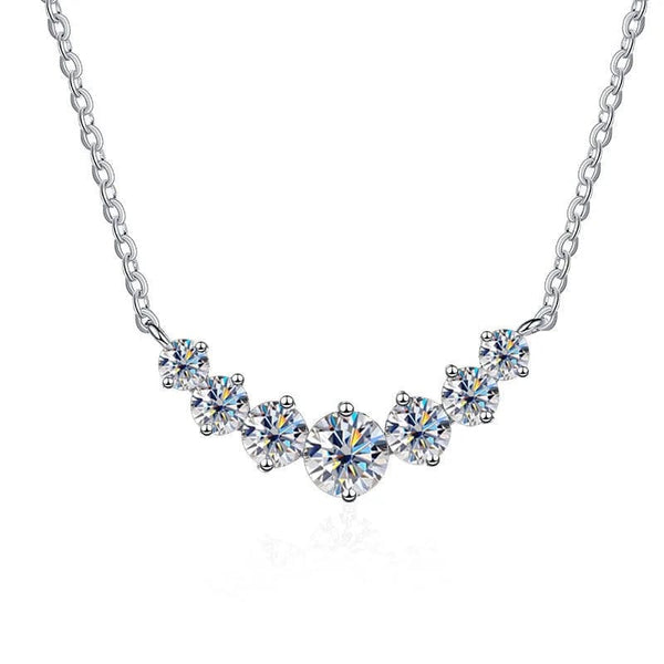 Planet Gates Moissanite Necklace For Woman Wedding Fine Jewely With Certificates 925 Sterling Sliver Plated 18k White Gold Necklace