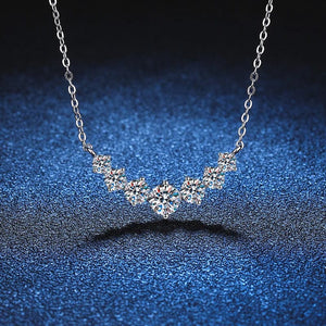 Planet Gates Moissanite Necklace For Woman Wedding Fine Jewely With Certificates 925 Sterling Sliver Plated 18k White Gold Necklace