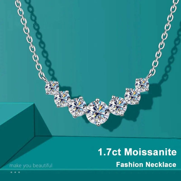 Planet Gates Moissanite Necklace For Woman Wedding Fine Jewely With Certificates 925 Sterling Sliver Plated 18k White Gold Necklace