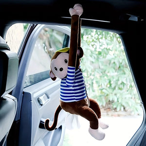 Planet Gates Monkey / 1pc 1pc Monkey Design Plush Tissue Holder Hanging Pouch Cute Cartoon Animals Paper Storage Tissue Tray Container Cover For Car, Home