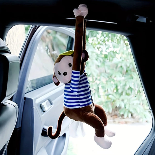 Planet Gates Monkey / 1pc 1pc Monkey Design Plush Tissue Holder Hanging Pouch Cute Cartoon Animals Paper Storage Tissue Tray Container Cover For Car, Home