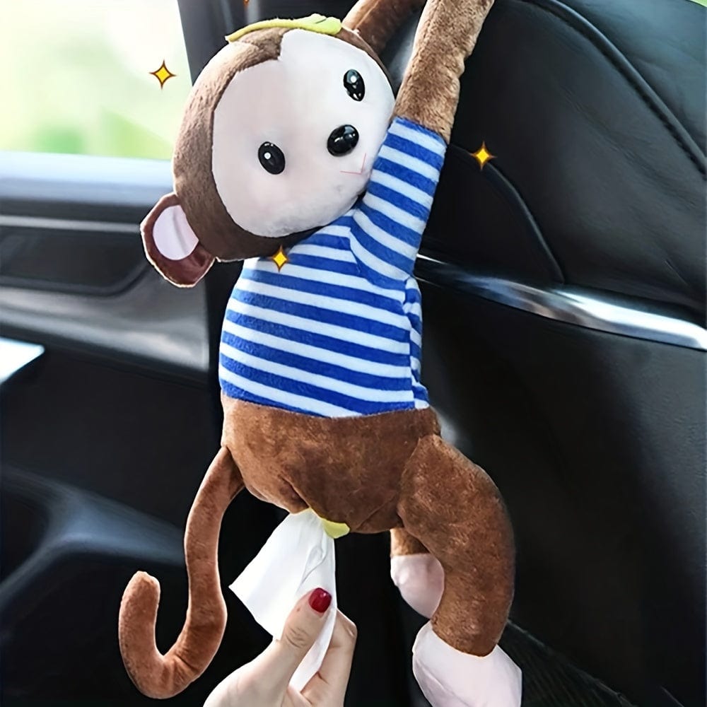 Planet Gates Monkey / 1pc 1pc Monkey Design Plush Tissue Holder Hanging Pouch Cute Cartoon Animals Paper Storage Tissue Tray Container Cover For Car, Home