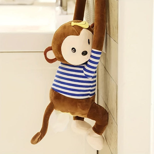 Planet Gates Monkey / 1pc 1pc Monkey Design Plush Tissue Holder Hanging Pouch Cute Cartoon Animals Paper Storage Tissue Tray Container Cover For Car, Home