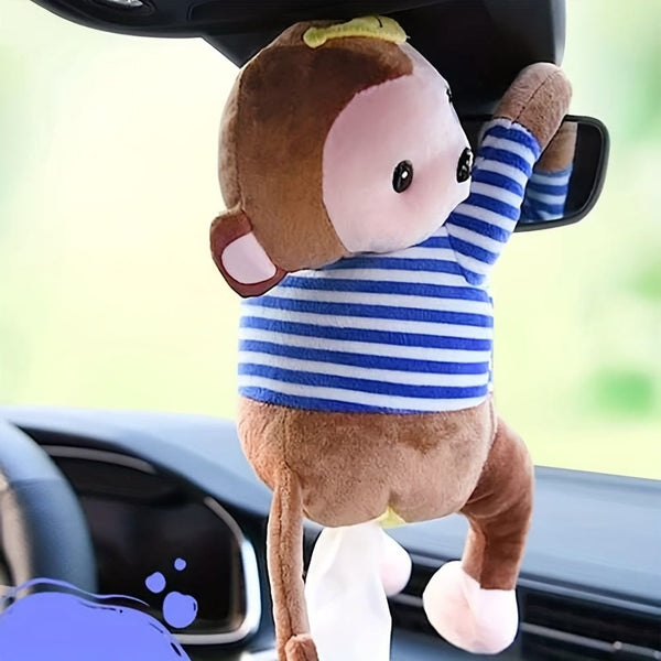 Planet Gates Monkey / 1pc 1pc Monkey Design Plush Tissue Holder Hanging Pouch Cute Cartoon Animals Paper Storage Tissue Tray Container Cover For Car, Home