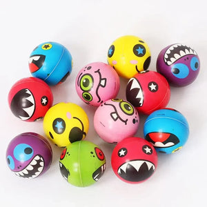 Planet Gates Monster 6pcs 6Pcs/lot 6.3cm Smiling Foam Ball Squeeze Stress Ball Relief Toy Hand Wrist Exercise Face PU Toy Balls For Children