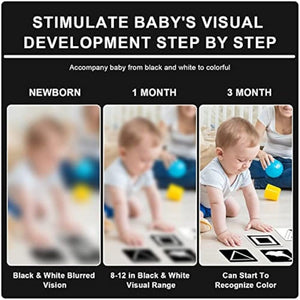 Planet Gates Montessori 0-12Month Baby Vision Stimulation Cards Black and White Contrast Cards Stimulate Newborn Visual Early Learning Toys