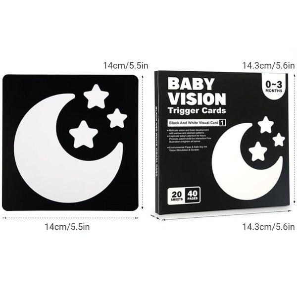 Planet Gates Montessori 0-12Month Baby Vision Stimulation Cards Black and White Contrast Cards Stimulate Newborn Visual Early Learning Toys