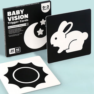 Planet Gates Montessori 0-12Month Baby Vision Stimulation Cards Black and White Contrast Cards Stimulate Newborn Visual Early Learning Toys