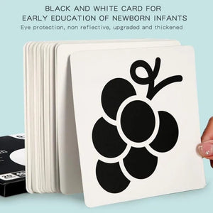 Planet Gates Montessori 0-12Month Baby Vision Stimulation Cards Black and White Contrast Cards Stimulate Newborn Visual Early Learning Toys