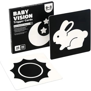 Planet Gates Montessori 0-12Month Baby Vision Stimulation Cards Black and White Contrast Cards Stimulate Newborn Visual Early Learning Toys