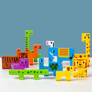 Planet Gates Montessori Animal Characters Transportation wooden puzzle Russian Blocks Cute Animals Puzzle Toys occupation