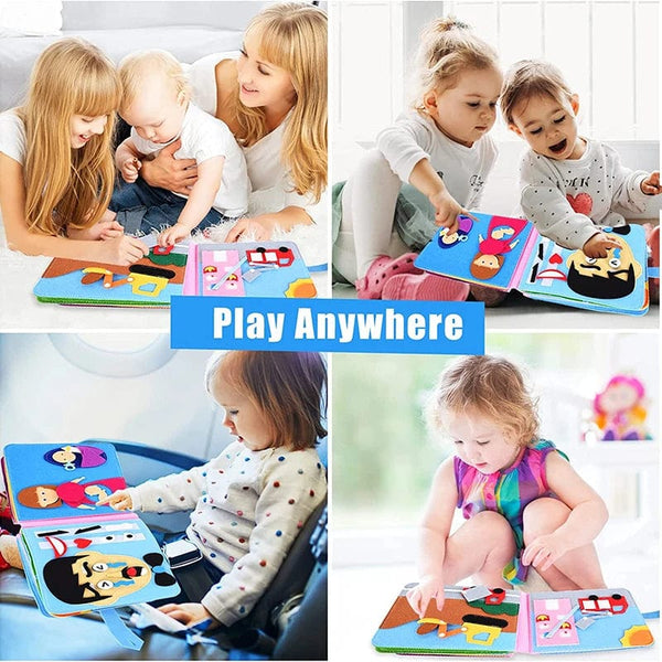 Planet Gates Montessori Baby Busy Board 3D Toddlers Story Cloth Book Sensory toys for babies Education Habits Toys books for kids from 0-3