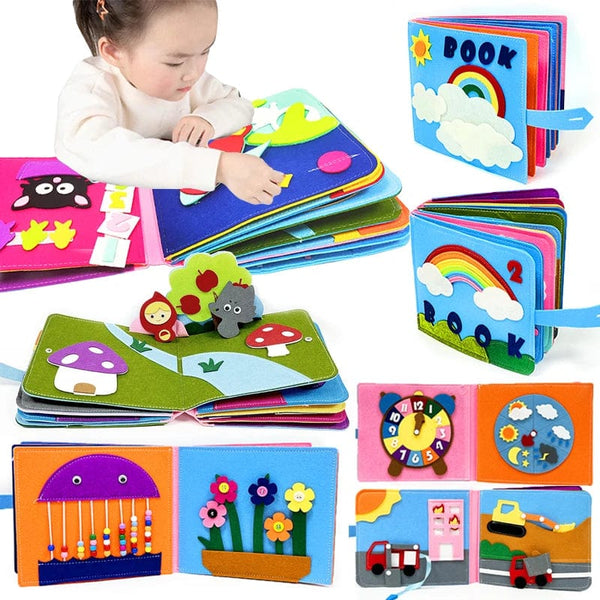 Planet Gates Montessori Baby Busy Board 3D Toddlers Story Cloth Book Sensory toys for babies Education Habits Toys books for kids from 0-3