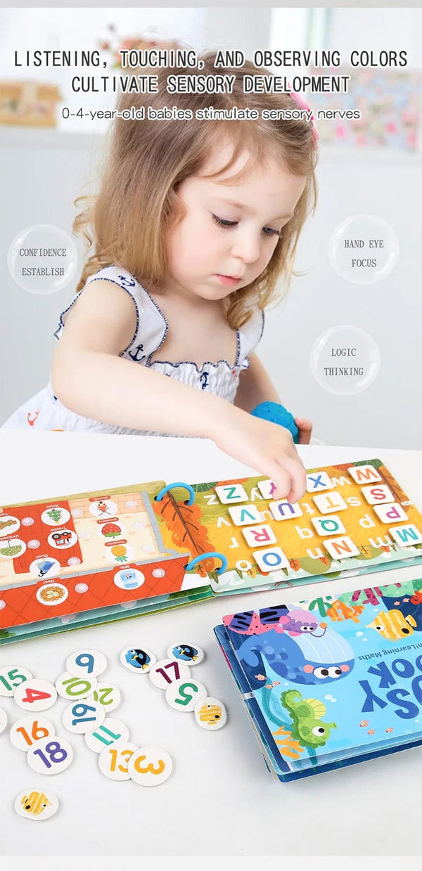 Planet Gates Montessori Baby Busy book My First Quiet Book Paste Early Learning Education Toy Children Toy Matching Game for Babies 2 3 Years