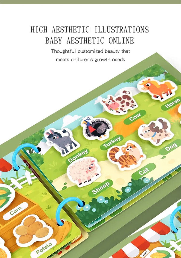 Planet Gates Montessori Baby Busy book My First Quiet Book Paste Early Learning Education Toy Children Toy Matching Game for Babies 2 3 Years