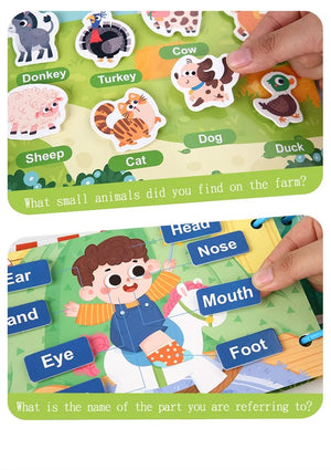 Planet Gates Montessori Baby Busy book My First Quiet Book Paste Early Learning Education Toy Children Toy Matching Game for Babies 2 3 Years
