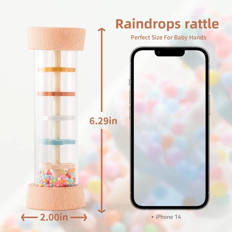 Planet Gates Montessori Baby Rain Stick Rainbow Hourglass Rain Music Rattle Baby Educational Toy Colorful Montessori Sensory Toys for Kids
