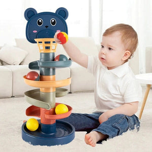 Planet Gates Montessori Baby Toy Rolling Ball Tower Montessori Educational Games For Babies Stacking Track Baby Development Toys 1 2 3 Years