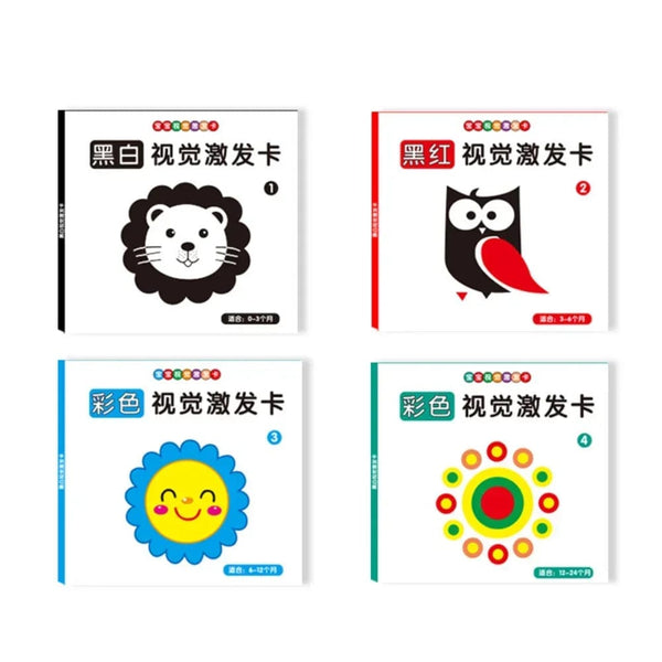 Planet Gates Montessori Baby Visual Stimulation Card Toy High Contrast Visual Stimulation Learning Toys for Baby Black and White Flash Cards