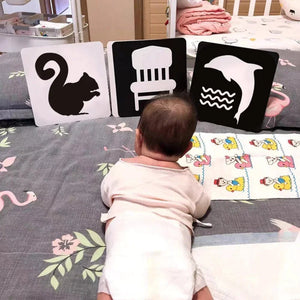 Planet Gates Montessori Baby Visual Stimulation Card Toy High Contrast Visual Stimulation Learning Toys for Baby Black and White Flash Cards