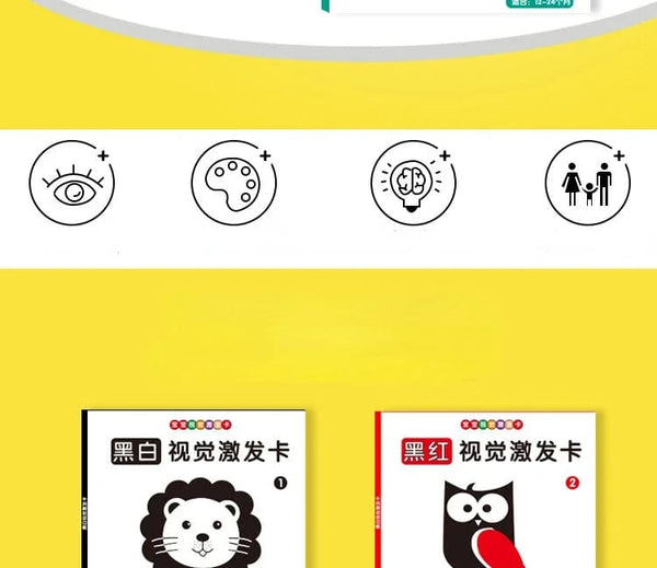 Planet Gates Montessori Baby Visual Stimulation Card Toy High Contrast Visual Stimulation Learning Toys for Baby Black and White Flash Cards