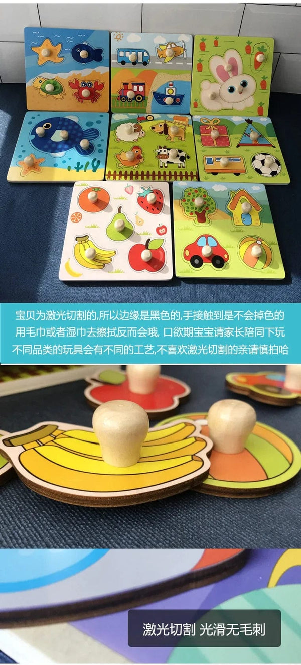 Planet Gates Montessori Baby Wooden Toys 1 2 3 Years Children Hand Grab Board Puzzle Game Toddler Fine Motor Skills Educational Toys for Kids