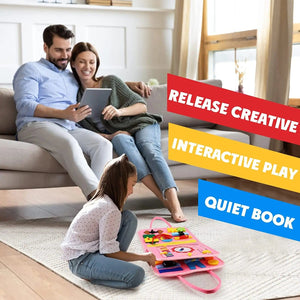 Planet Gates Montessori Busy Board Felt Sensory Board for Toddlers Educational Activity Developing Basic Dress Fine Motor Skills Travel Toys