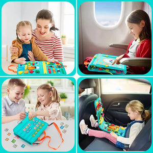 Planet Gates Montessori Busy Board Felt Sensory Board for Toddlers Educational Activity Developing Basic Dress Fine Motor Skills Travel Toys