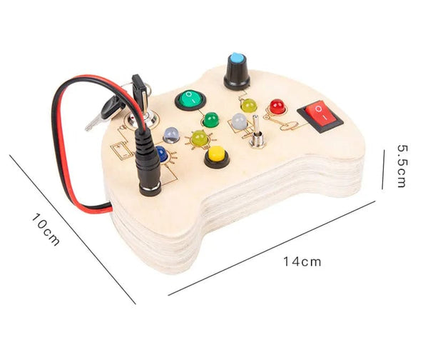 Planet Gates Montessori Busy Board Sensory Toys Wooden With LED Light Switch Control Board Travel Activities Children Games For 2-4 Years Old