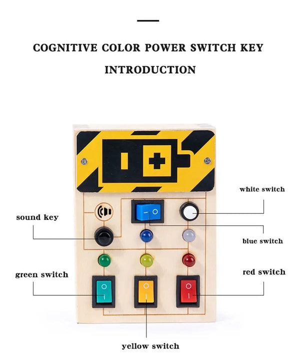 Planet Gates Montessori Busy Board Sensory Toys Wooden With LED Light Switch Control Board Travel Activities Children Games For 2-4 Years Old