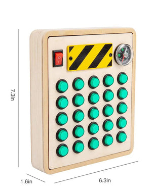 Planet Gates Montessori Busy Board Sensory Toys Wooden With LED Light Switch Control Board Travel Activities Children Games For 2-4 Years Old