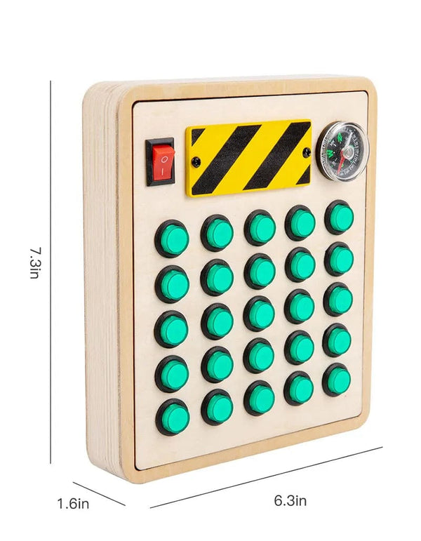 Planet Gates Montessori Busy Board Sensory Toys Wooden With LED Light Switch Control Board Travel Activities Children Games For 2-4 Years Old