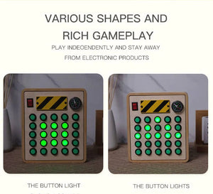 Planet Gates Montessori Busy Board Sensory Toys Wooden With LED Light Switch Control Board Travel Activities Children Games For 2-4 Years Old