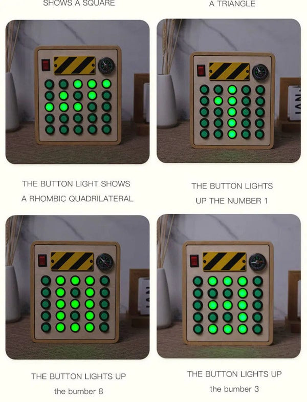 Planet Gates Montessori Busy Board Sensory Toys Wooden With LED Light Switch Control Board Travel Activities Children Games For 2-4 Years Old